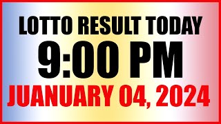 Lotto Result Today 9pm Draw January 4 2024 Swertres Ez2 Pcso [upl. by Airemaj]