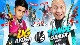 Only Cheating 😁 First Time UG Ayush Vs Tonde Gamer Best Gun Collection Battle 😱 Free Fire Max [upl. by Onimixam547]