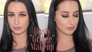 Warm amp Dusty quotGreigequot GreyBeige Makeup Tutorial [upl. by Pren]