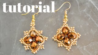 DIY TUTORIAL MINI ARETES DE MOSTACILLAS Y CRISTALES 2019  DIY MINI MOSTACILLAS AND CRYSTAL EARRINGS [upl. by Duck]