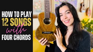 How To Play 12 Songs with 4 Easy Ukulele Chords [upl. by Farrel100]