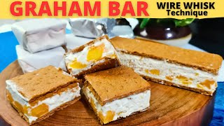 GRAHAM BAR  TRENDING Graham Bar  MANGO Graham Bar RECIPE  NO HAND MIXER  WIRE WHISK Technique [upl. by Adnotal106]