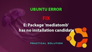 UBUNTU FIX E Package mediatomb has no installation candidate [upl. by Anidan773]