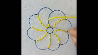 Latest Trellis stitch flowerHand Embroidery very easy new design needle work pattern 111 [upl. by Cordi]