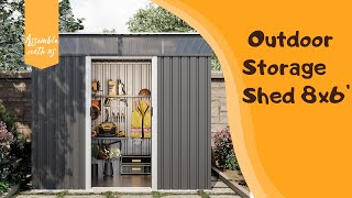 Furniture Assembly Outdoor Metal Storage Shed 8x6 [upl. by Haleigh918]