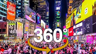 4K 360° New York City Evening Walk to Times Square  42nd Street from Columbus Circle [upl. by Maye]