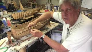 Clamps for attaching planks on model wooden ships by Kevin Kenny [upl. by Niatsirhc]