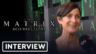 CarrieAnne Moss Says Motorcycles Stunts Were Easier in The Matrix Resurrections [upl. by Ajim]