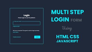 Multi Step Login Form  HTML CSS amp Javascript [upl. by Veradi98]