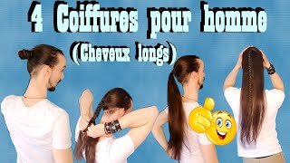 Tuto de 4 coiffures pour hommes aux cheveux longs  Elie Dorémus [upl. by Meeks]