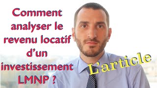 Comment analyser les revenus locatifs dun investissement LMNP [upl. by Yule]