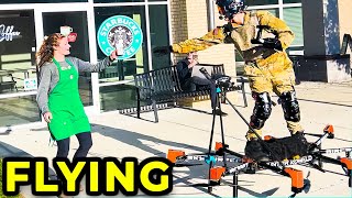 Real Life Hoverboard Aircraft amp Flying Machine  Human Flight on Road amp Through City [upl. by Hanus624]