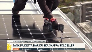 Installera solceller – det ska du tänka på  Nyhetsmorgon  TV4 amp TV4 Play [upl. by Ecnedac]