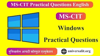 MSCIT Windows Practical Question English  Windows Practical Questions  Universal IT Org [upl. by Georas]