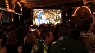 Portland Timbers 2015 MLS Cup Viewing Party Timbers get trophy [upl. by Natsreik]