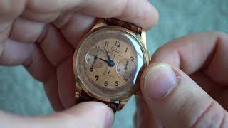 Jolus 18k solid rose gold salmoncopper dial  Landeron 48 [upl. by Ietta]