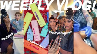 WEEKLY VLOG COME HYGIENE SHOPPING WITH ME  3000 PHOTOSHOOT BTS  WEDDING GRWM  NEW TATTOO [upl. by Oballa152]