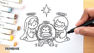 How to Draw the NATIVITY Scene A StepbyStep Tutorial [upl. by Tallou]