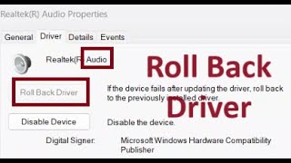 how to Roll Back Audio driver in Windows 11 [upl. by Andreana535]