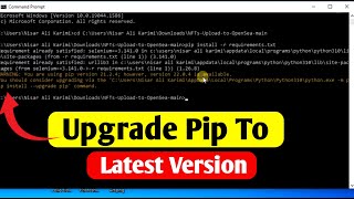 How To Upgrade Pip Version in Python Window  Pip Upgrade Command Windows [upl. by Annodas]