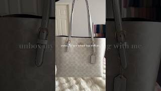 my new coach tote bag coach unbox university schoolbag coachtote collegebag college asmr [upl. by Ahcsap]