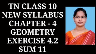 10th maths Ch4 Geometry Ex42 11th sum  Samacheer One plus One channel [upl. by Matheny]