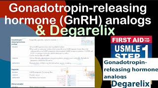 GnRH analogue amp Degarelix in HindiUrdu by first aid for USMLE step 1 [upl. by Buzzell]