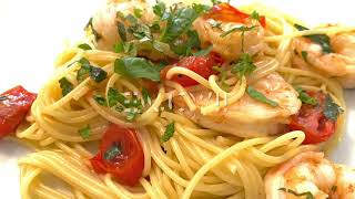 Shrimp Scampi  Camarones con Espaguetis [upl. by Grey]