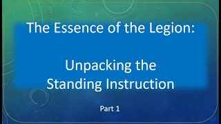 Standing Instructions  points 1 and 2 [upl. by Eedolem]