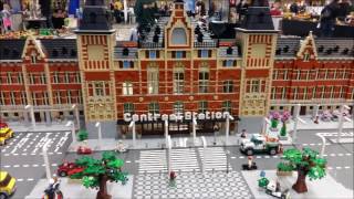 Lego Amsterdam Centraal at Lego show in Nieuw Vennep [upl. by Adnilav282]