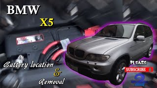 BMW X5 Battery location and removal 04 plate [upl. by Treiber]