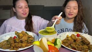 Taptap send वाट पैसा पठाउन नभुल्नु होस् chicken gravy rato dhal bhat mukbang [upl. by Asamot]