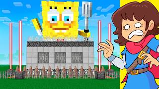 Cartoons vs Security House in Minecraft [upl. by Ahsyia]