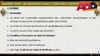 🚨Avant projet de la constitution guinéenne le pouvoir législatif [upl. by Attekram966]