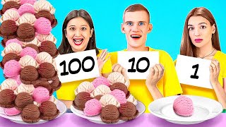 100 LAYERS OF FOOD CHALLENGE  Cool Life Hacks with Your Favorite Food By 123 GO LIVE [upl. by Cathy996]