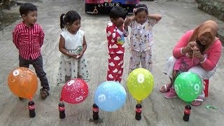 Anak Balita Bermain Balon amp Coca  Cola  Learn Colors with Balloons [upl. by Magnus]