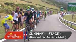 Summary  Stage 4 Betanzos  San Andrés de Teixido  La Vuelta a España 2016 [upl. by Rik367]