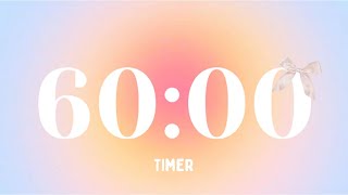 60 minute  1hour  aesthetic countdown timer 💗  with relaxing lofi music [upl. by Terti]