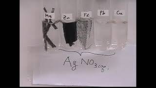 Displacement reaction AgNO3aq  metals [upl. by Sweatt]