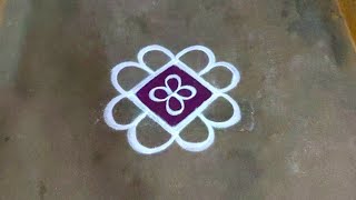 Karthigai madham colour kolam designs3 dots muggulukarthigai deepam rangoli kolamsimple rangoli [upl. by Lionello]