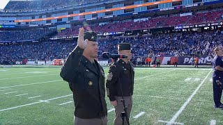 Gillette Stadium 2024 Swearing in Ceremony Prior to Patriots Salute to Service Game [upl. by Nanete376]