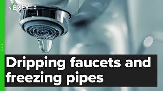 Leaving faucets dripping during freezing weather can help prevent pipes from bursting [upl. by Jessey]