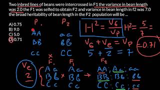 How to calculate broad sense heritability step by step solution [upl. by Odnumde]