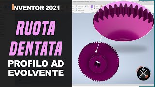 Ruota dentata profilo ad evolvente  Tutorial Autodesk Inventor  ITA [upl. by Ahsyekat]