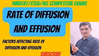 136 Rate of diffusion and effusion Factors affecting the rate of diffusion and effusion [upl. by Danyette]