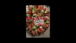 how to make a Christmas wreath in pouf and ruffles [upl. by Heffron501]