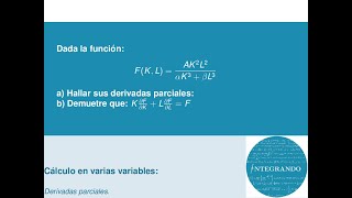 Hallar las derivadas parciales de una función en dos variables [upl. by Reivad]