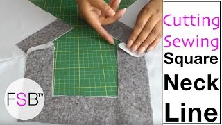 Cutting and Sewing Square Necklines [upl. by Bandur605]