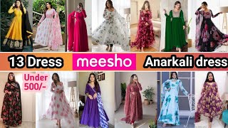 Huge Meesho party wear Anarkali dress haul under 500 ✨💝 DIWALI outfit 🪔🎉🎁 Honest review [upl. by Pritchard]