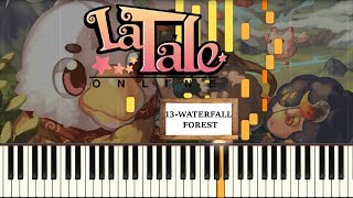 La Tale  Waterfall Forest Synthesia Piano Tutorial [upl. by Enenaej338]